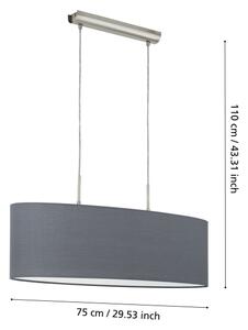 Eglo 55276 - Lustr na lanku PASTERI 2xE27/60W/230V šedá