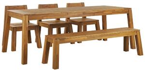 Set zahradního nábytku LIVIGNO (světlé dřevo) (s lavicemi) (pro 6 osob). 1026905