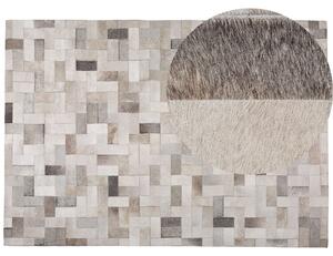 Šedo-béžový kožený koberec 160x230 cm KORFEZ