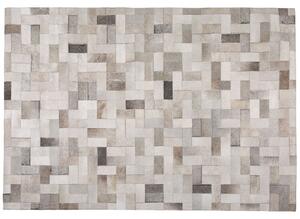 Šedo-béžový kožený koberec 160x230 cm KORFEZ