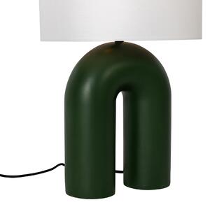 Designová stolní lampa zelená s bílým lněným stínidlem - Lotti