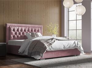 Postel DECLAN 20 STANDARD 160x200 cm - stříbrné nohy Růžová