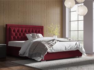 Postel DECLAN 20 STANDARD 180x200 cm - stříbrné nohy Červená