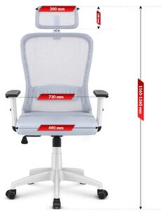 Ergonomická otočná kancelářská židle HC- 1022 GREY MESH