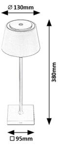 RABALUX Venkovní stolní LED nabíjecí lampa TAENA, 4W, teplá-denní bílá, stříbrná 0076013