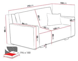 Rozkládací gauč s úložným prostorem CHIAKY 3 - hnědý