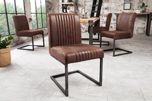 Konferenční židle Asteg, kávová, kovová podnož