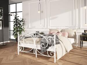 Kovová manželská postel 160x200 TRISTANA - bílá