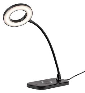 RABALUX Stolní LED lampa s nabíječkou HARDIN, 5W, teplá-studená bílá, černá 0074013