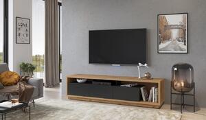 Televizní stolek SYLWIA - dub wotan / černý