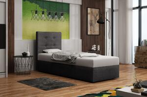 Čalouněná postel s úložným prostorem DELILAH 1 - 90x200, pravá, šedá