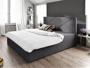 Manželská postel s úložným prostorem STIG COMFORT 4 - 200x200, šedá