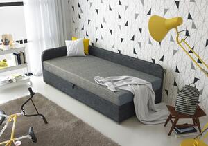 Jednolůžková čalouněná postel VALESKA COMFORT - 100x200, levá, světle šedá / šedá