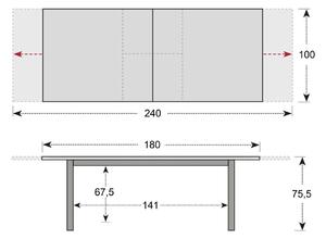 Doppler LIVORNO - zahradní rozkládací stůl 180/240 x 100 cm