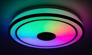 RABALUX LED stropní svítidlo s reproduktorem NIKOLAUS, 24W, teplá-studená bílá, RGB, černé 0071030
