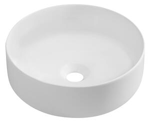 Isvea, INFINITY ROUND keramické umyvadlo na desku, průměr 36x12 cm, matně bílá, 10NF65036-2L