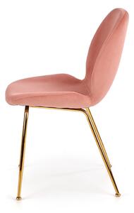 Židle K381 zlatý kov / růžová látka