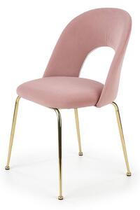 Židle K385 zlatý kov / růžová látka Halmar