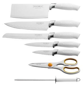 8dílná sada kuchyňských nožů Royalty Line RL-WHT8-W / bílá