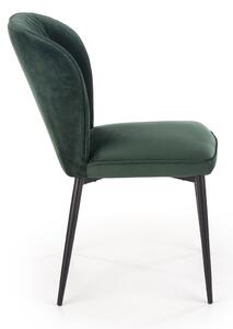 Židle K399 černý kov / látka ciemny zielony Halmar