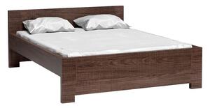 Manželská postel TRIXA - 160x200, dub tmavý
