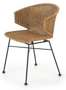Židle K407 černý kov / přírodní ratan Halmar