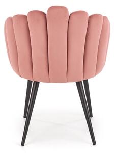 Židle K410 černý kov / látka růžový manšestr Halmar
