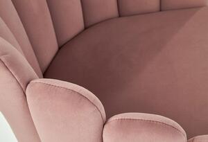 Židle K410 černý kov / látka růžový manšestr