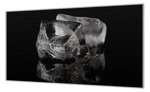 Ochranná deska ledové kostky na černém - 50x70cm / S lepením na zeď