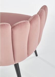 Židle K410 černý kov / látka růžový manšestr Halmar