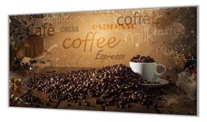 Ochranná deska dekorace Coffee a káva - 52x60cm / S lepením na zeď