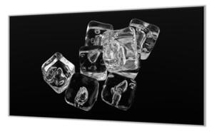 Ochranná deska ledové kostky na černém - 52x60cm / S lepením na zeď