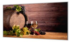 Ochranná deska sklenice vína před sudem - 52x60cm / S lepením na zeď