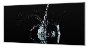 Ochranná deska voda z hladiny černý podklad - 52x60cm / S lepením na zeď