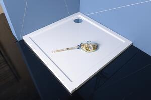 Polysan, RENA R sprchová vanička z litého mramoru, čtvrtkruh 120x90x4cm, R550, pravá, bi, 65611