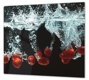 Ochranná deska lesní jahody ve vodě - 50x70cm / S lepením na zeď