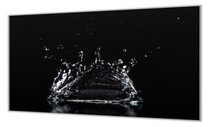 Ochranná deska stříkající voda černý podklad - 52x60cm / S lepením na zeď