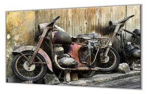 Ochranná deska stará rezavá motorka Čz - 50x70cm / S lepením na zeď