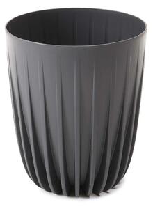 PLASTOVÝ KVĚTINÁČ STRIPPED ECO 23X19 CM ANTRACITOVÁ