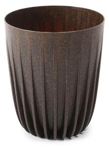 PLASTOVÝ KVĚTINÁČ STRIPPED ECO 23X19 CM TMAVĚHNĚDÁ