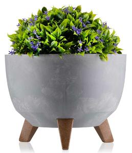 PLASTOVÝ KVĚTINÁČ ROSA ECO 18X29 CM IMITACE BETONU ŠEDÁ