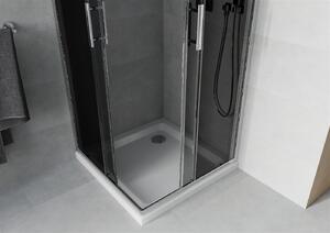 Mexen Rio čtvercový sprchový kout 70 x 70 cm, šedé sklo-chromový profil+ sprchová vanička, 860-070-070-01-40-4010