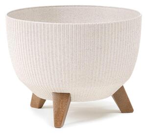 PLASTOVÝ KVĚTINÁČ ROSA LINEA ECO 18X29 CM KRÉMOVÁ