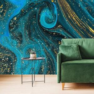 Samolepící tapeta smaragdová abstrakce - 300x200 cm
