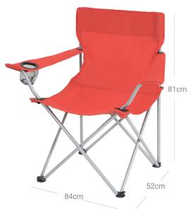 SONGMICS Skládací židle - červená - 84x52x81 cm - 2 ks