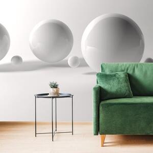 Tapeta abstraktní 3D šedé koule - 150x100 cm