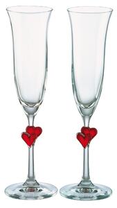 Trendy glass skleničky na šampaňské L´Amour červená 175 ml 2KS