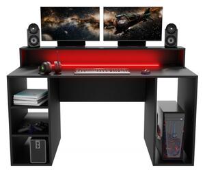 Počítačový herní stůl ENIGMA + LED, 150x74x70, černá