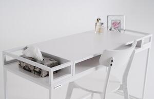 Nordic Design Bílý kovový toaletní stolek Glamour 140 x 50 cm