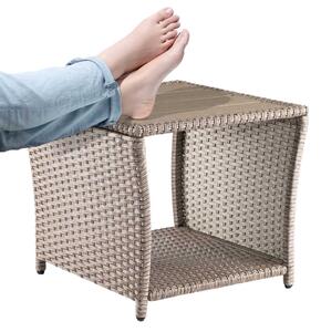 Deuba Ratanový stolek Vedis 45x45x40cm - krémový